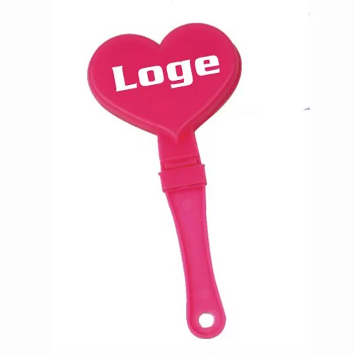 Plastic Heart Shaped Hand Clapper Noise Maker with Logo