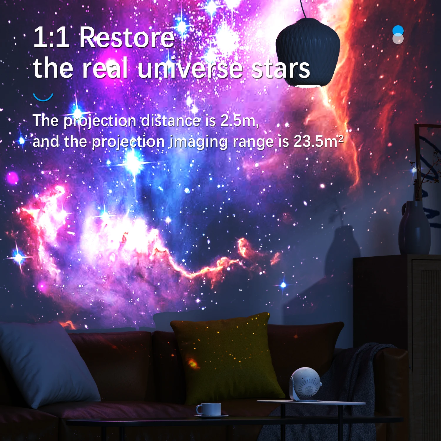 Meteor Galaxy Projector, 2 Ultra HD Lens Star Galaxy Projector Starry Sky Camping Lighting with Timer