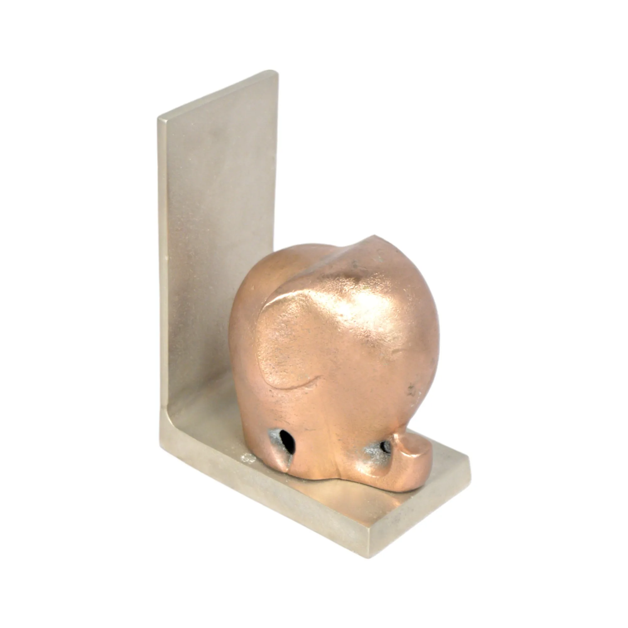 High Quality Custom Metal Aluminum Book Ends With Elephant Shape Home Office Library Decorative Book Stand Metal Bookends