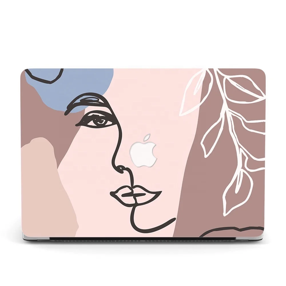 Custom UV Printing Abstract Women Face Cover Case for MacBook Pro 13 Inch