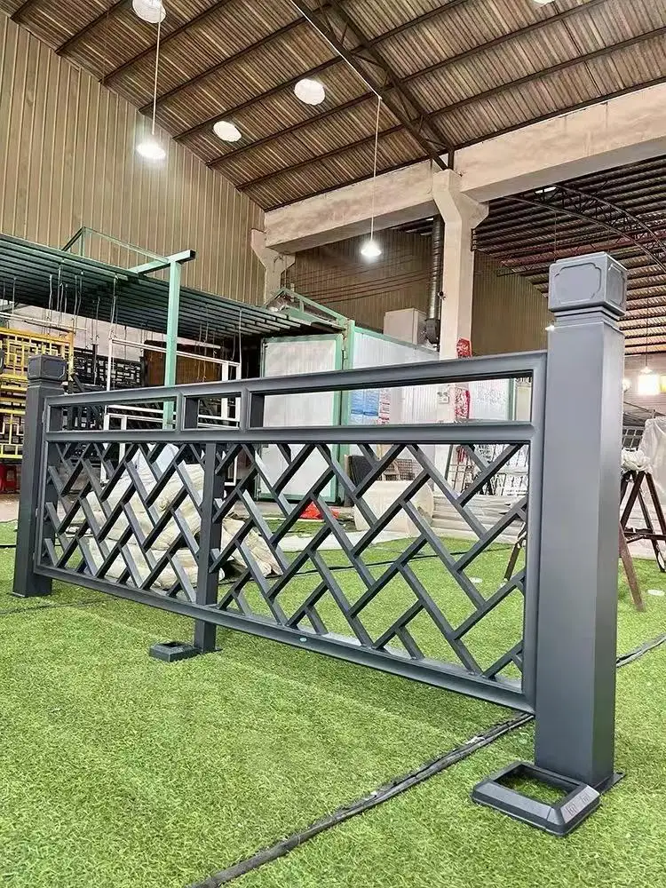Outdoor Sport Farm Fence 2M Aluminum Alloy Stair Guardrail Heat Treated Wood Galvanized Iron Steel Gardens Sports 3D Modeling