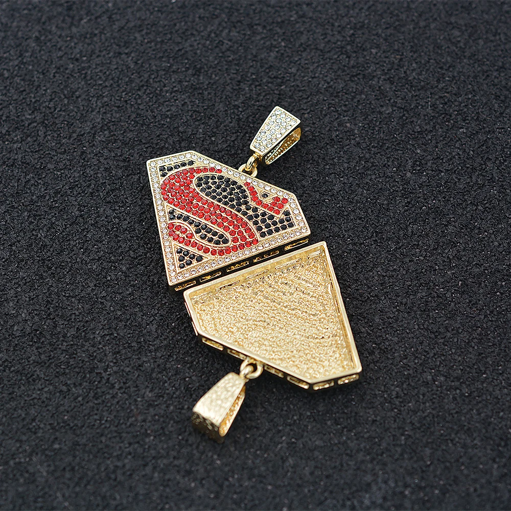 Diamond Jewelry Custom Design Superman Pendant 18k Gold Plated Jewelry