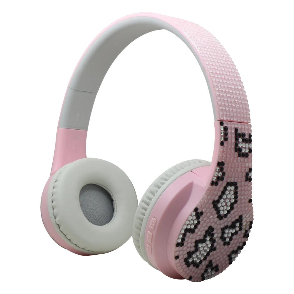 Factory sale wireless Bluetooth headphones with bling bling rhinestone headphones wireless headset headphone