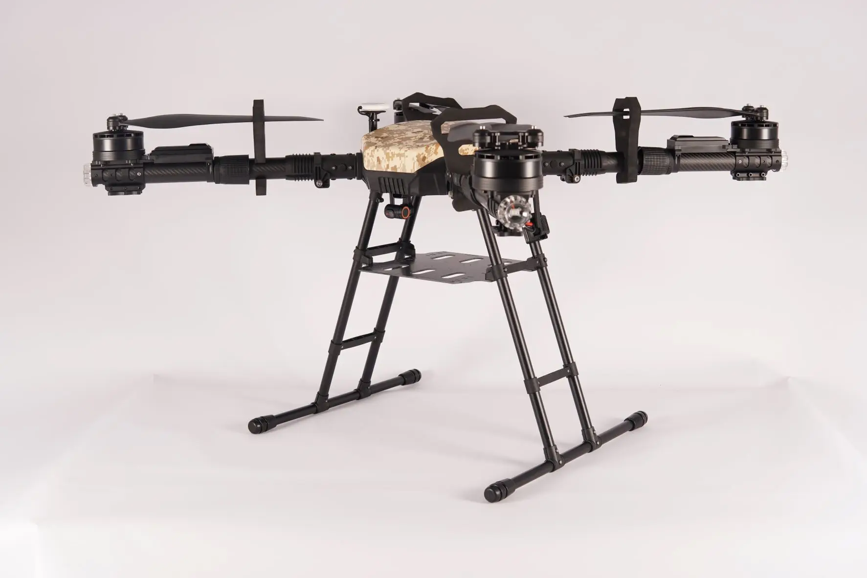 One-piece injection molding, arm-wrapped molding structural materials aerial delivery and transportation UAV
