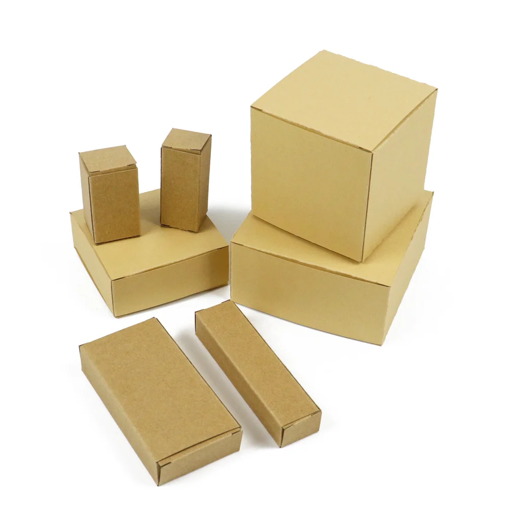 Tuck Top Card Paper Box reusable Kraft Box Folding Packaging Cosmetic storage brown kraft paper toothbrush packaging box