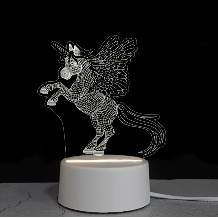 2024 Hot sale warm light bedroom 3D night light 3D cartoon kids USB bedside lamp table lamp