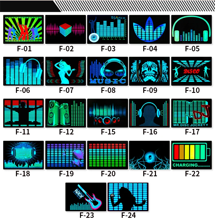 Hot Sale Party LED Flashing Shirt EL Equalizer Panel Fashion Rave Sound Activated LED Tshirt EL Panel