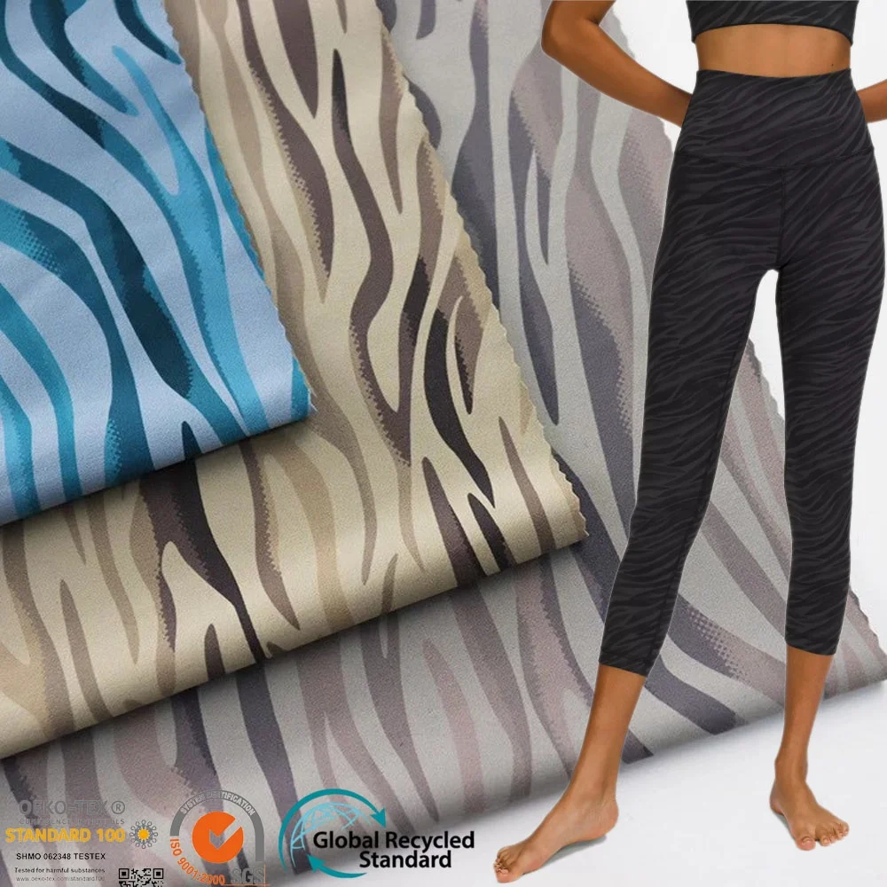 Custom Yoga Swimwear Fabric Nylon Spandex Stretch Knit Floral Digital Printed Fabric for Sportswear