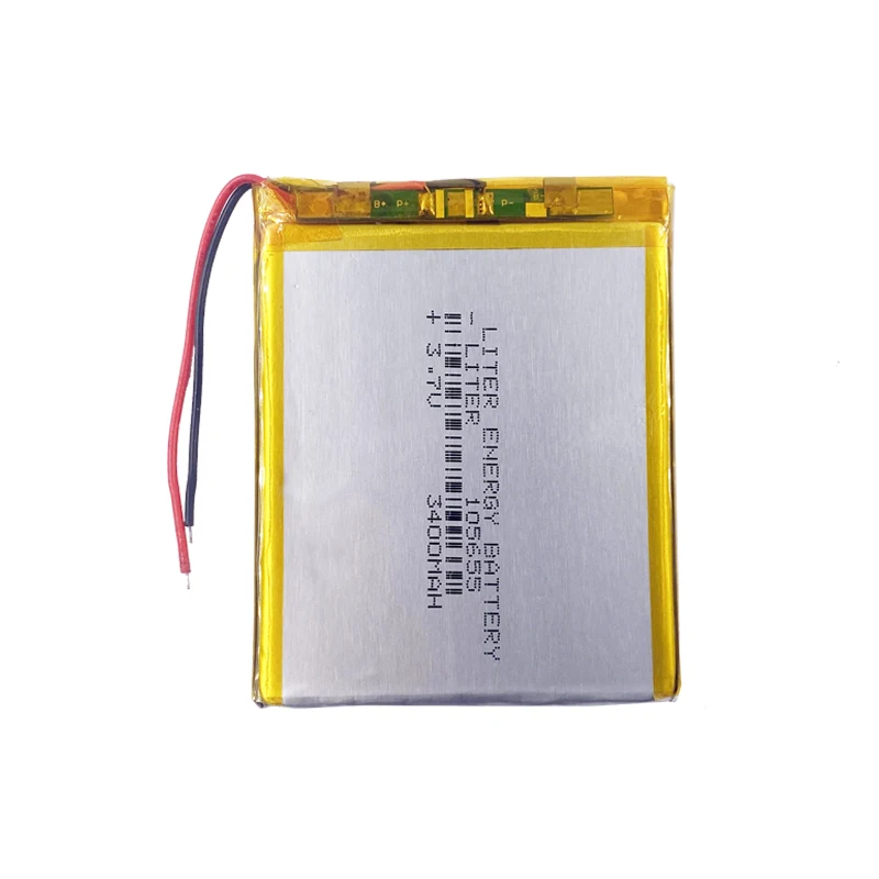 Rechargeable lithium polymer battery 3.7v 3400mAh 105655 105555 li-po battery for laptop