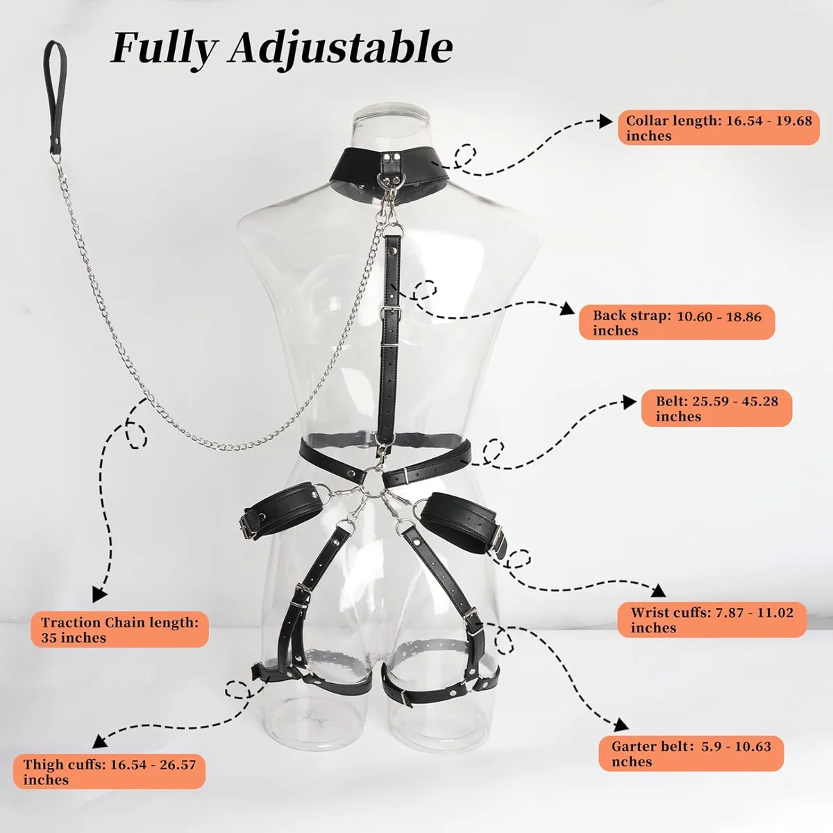 SM Adult Bondage Reverse Handcuff and Buttocks Leg Tied Straps Restraint Set Sex Assistance Slave Training Toys