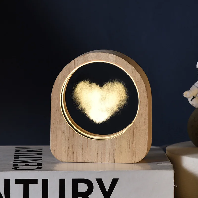 3d Luminous Crystal Ball Solar System crystal ball 3D Galaxy Engraved Laser Crystal Ball with LED Lighting wood Base