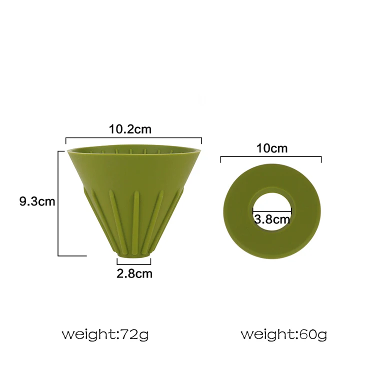 OEM&ODM New Design Eco Friendly Hand-brewed Silicone Reusable Cone Coffee Dripper Filter Cup