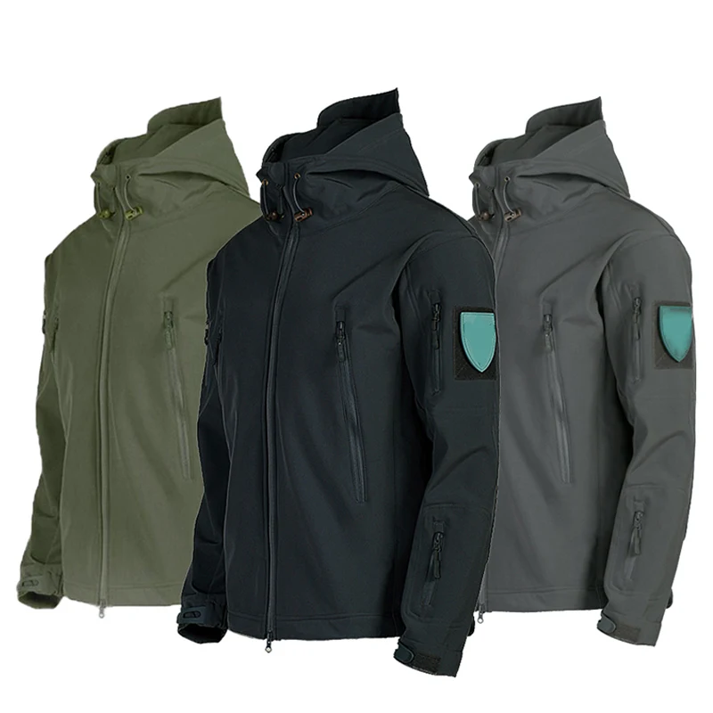 Прямая продажа с фабрики, спортивная одежда, мужская уличная спортивная одежда, флисовая плюшевая камуфляжная ветровка, тактическая куртка с перекрестными краями