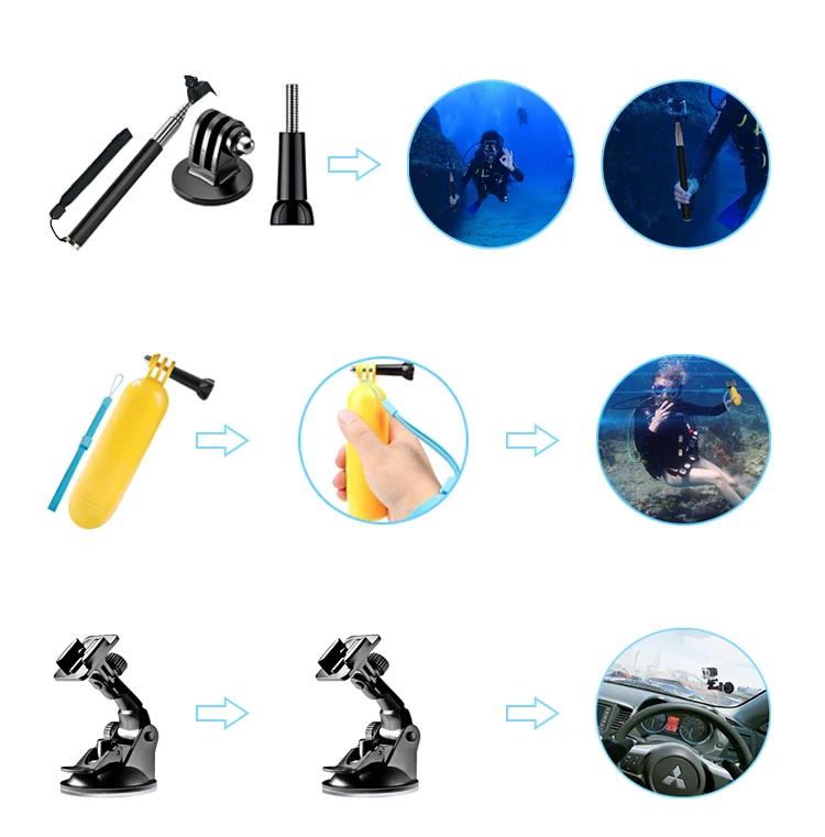 Slamoe 13 In 1 Gopro Accessories set for go pro hero8 7 6 5 4 3 kit mount for SJCAM for xiaomi yi camera for xiomi tripod GS21