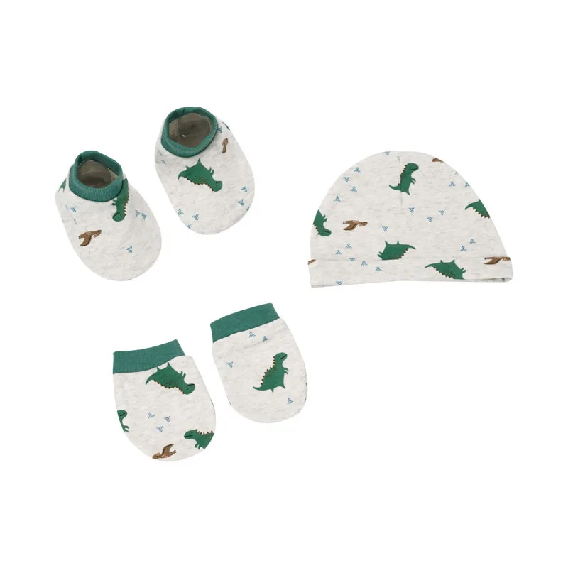 Оптовая продажа, 3 в 1, новые детские носки, варежки, подарочный набор, хлопковая детская шапка для новорожденных