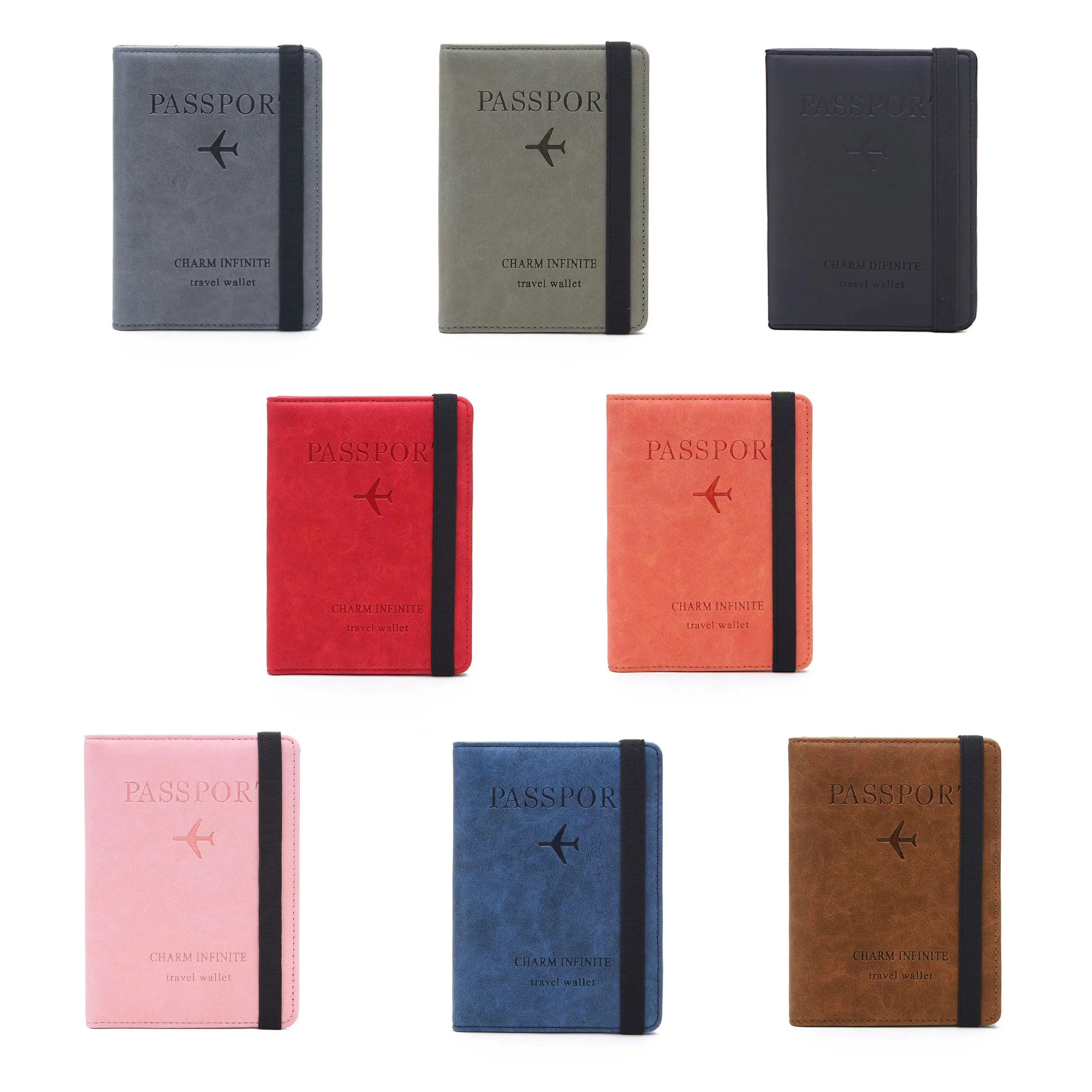 Wholesale RFID Blocking Vegan Leather Luxury PU Leather Passport Holder Notebook Book With Embossed Logo For Travel