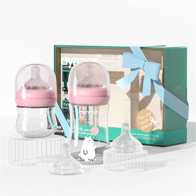 
High Quality Control 80ml/160ml Baby Bottles Drinking Cup Feeding Bottle Glass Baby Feeding Bottle 