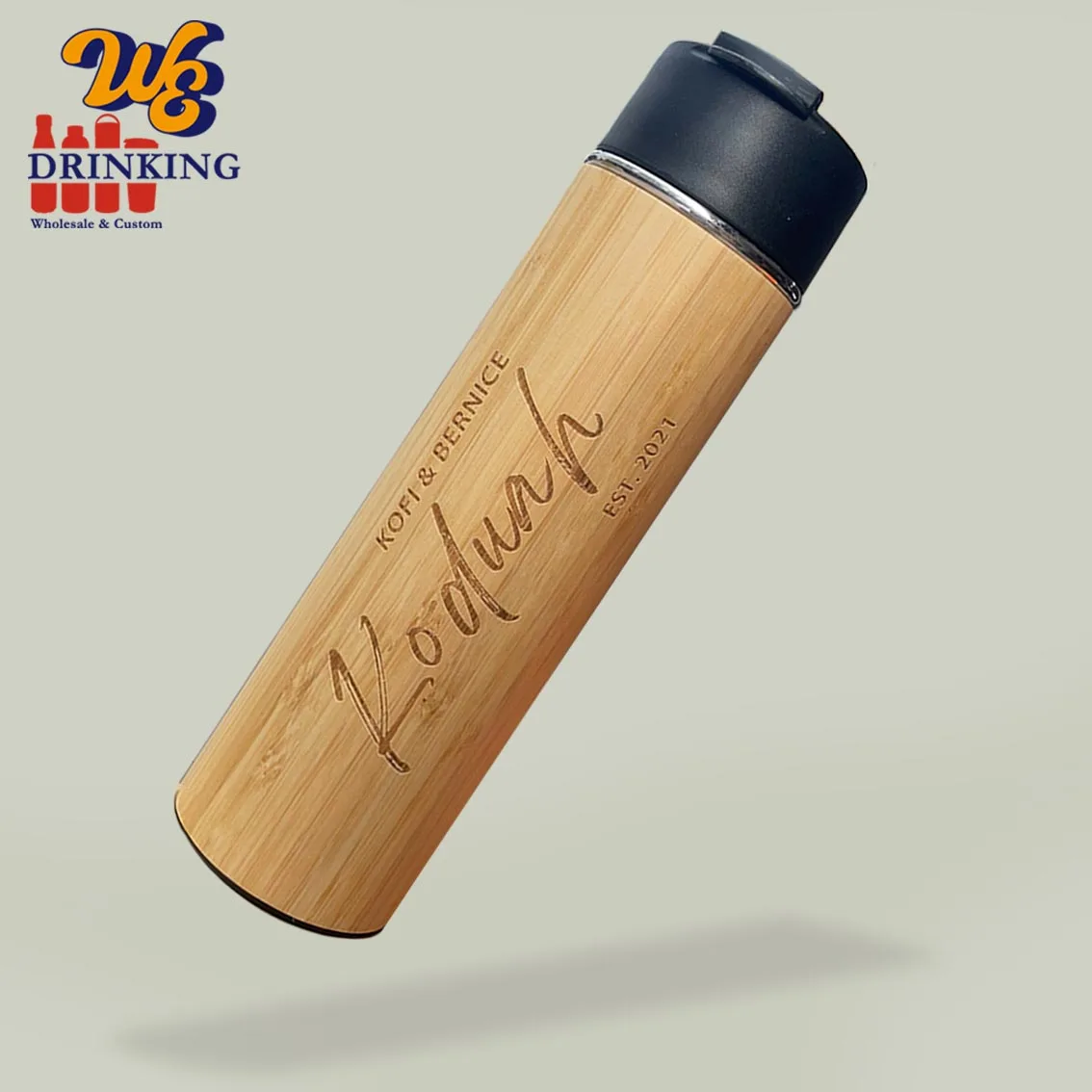 Personalized 340ml 400ml 500ml 550ml Bamboo Water Bottle with Strainer and Infuser