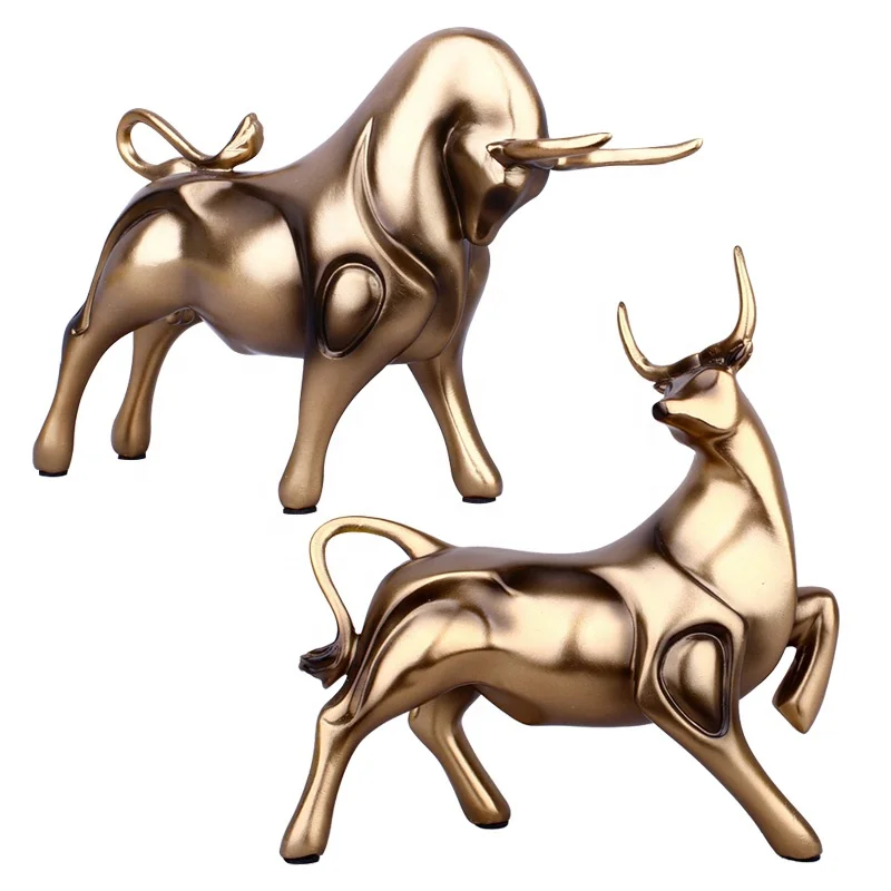 Modern Abstract Sculpture Home Decor Ornament Resin Animal Statue Fiberglass Bull Sculpture For Sale gifts crafts