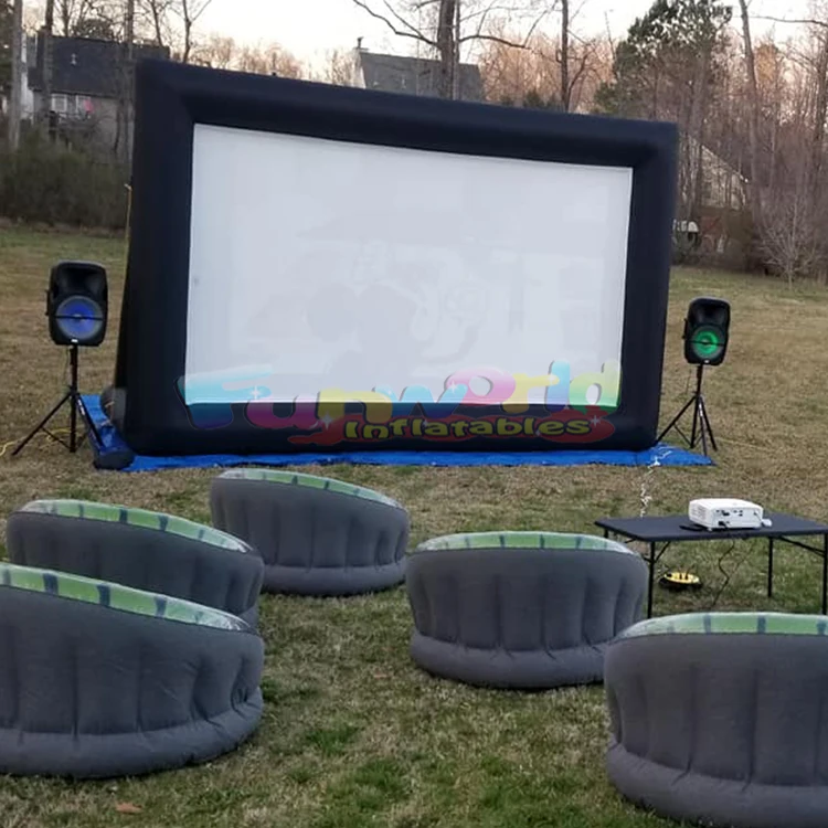 Outdoor backyard weeding party high clear movie screen inflatable screens price rear projection screen movie cinema