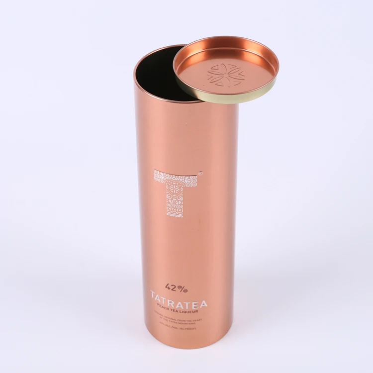 Wine container with embossing custom Wine Tin Box Metal  can vodka packaging iron box