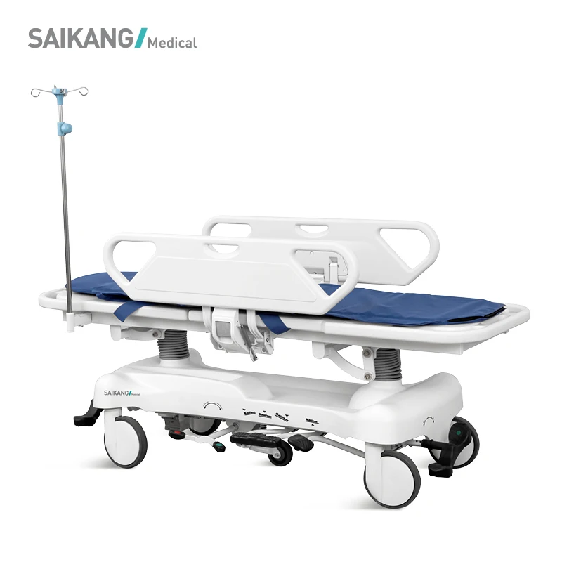 SKB041-2 SAIKANG Гидравлический 4 функция складной операция Соединительная медицинские пациента Транспортная Тележка для носилок