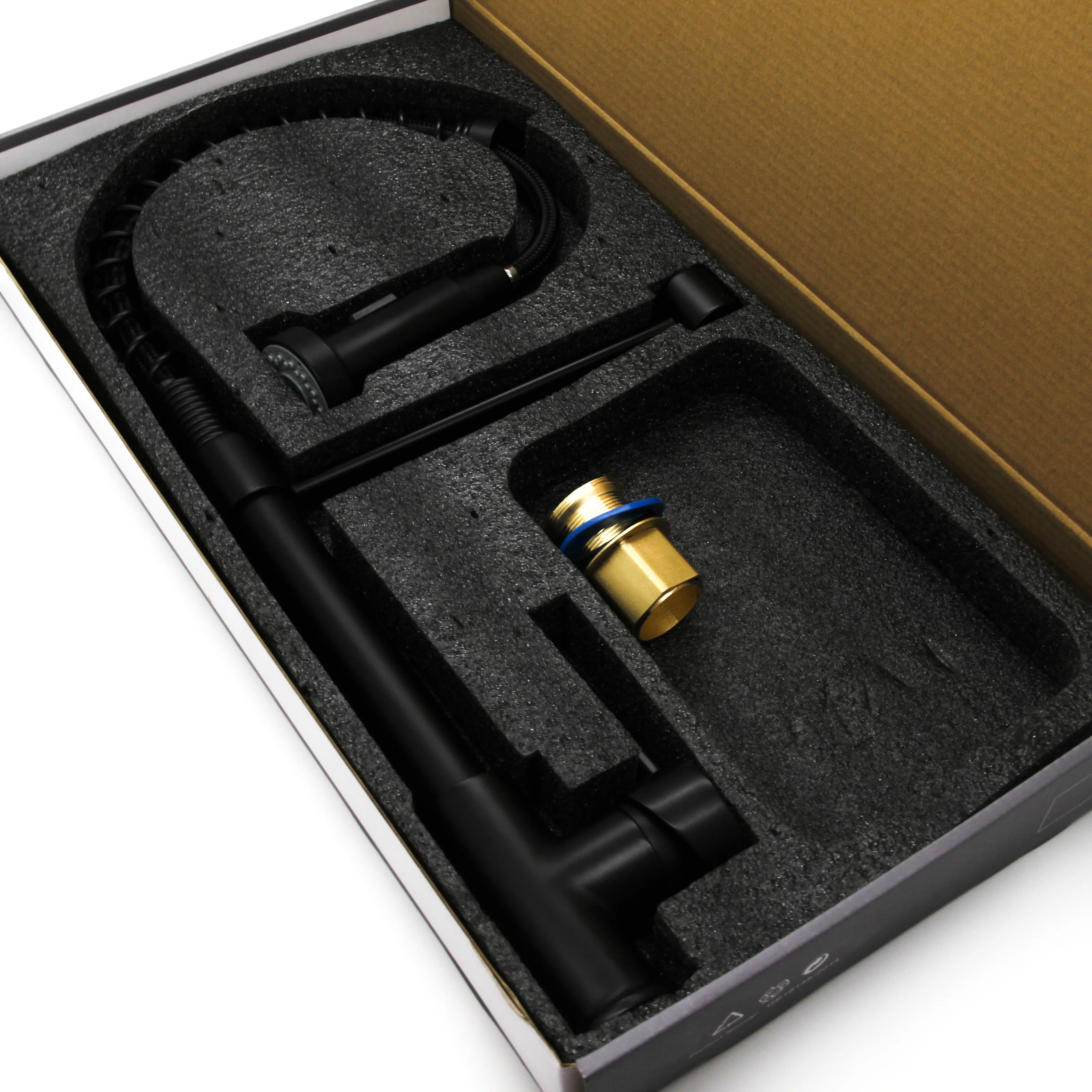 Spring Matte Black Sprayer Kitchen Taps Sink Way Kitchen Faucet Pull Out Water Mixer Kitchen Tap