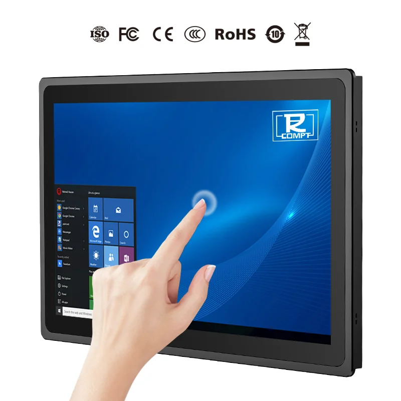 custom industrial embedded pc windows 10 high brightness 1000 nits 21 inch touchscreen touch panel industrial touch panel pc