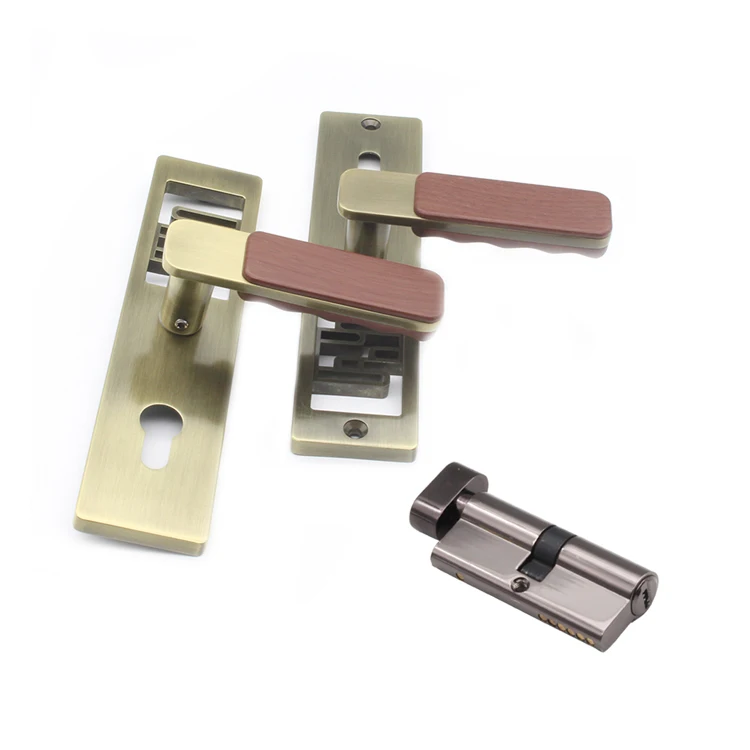 
OEM Wooden Handle Moire Lock Bedroom European Mortise Door Handles And Locks 