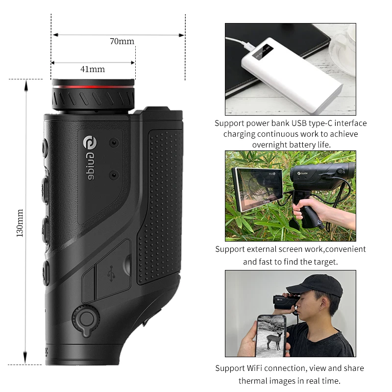 Guide TD210 TD410 TD420 TD430 series 12Um VOx detector Thermal Imaging Monocular