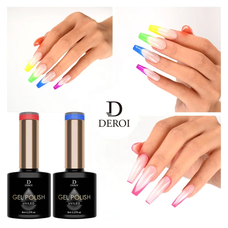 Nail Gel Polish Set Supplies For Professionals Customized Soak Off 6 Color Nail Art Gel Nail Polish Set