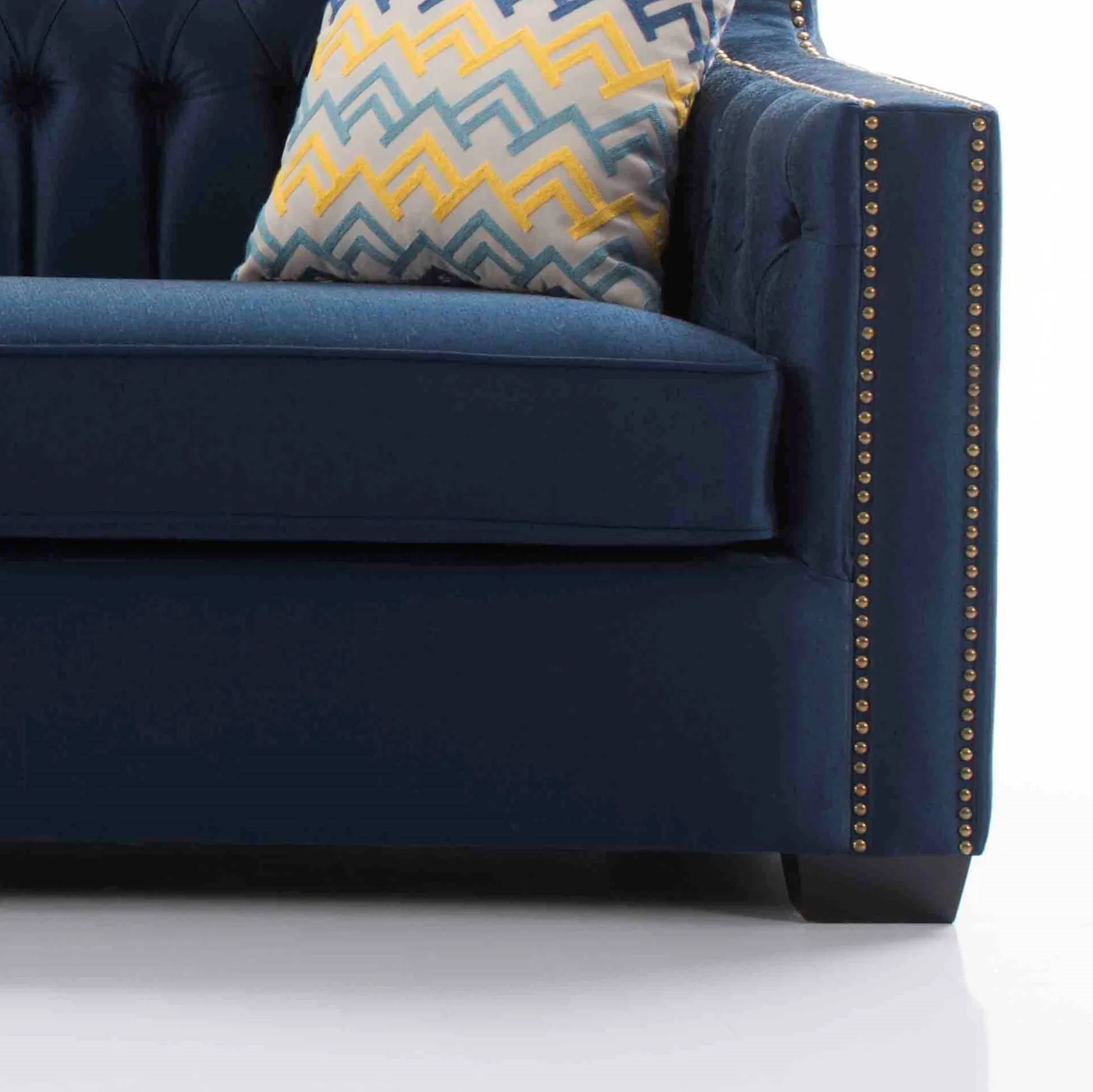 Good SupplierNavy Blue Quality Modern Blue Chesterfield Sitting Room Arm Tuffed Couch Sofa for Livingroom