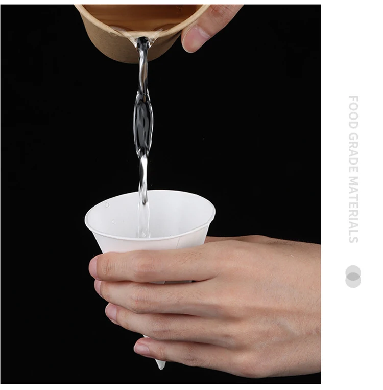 Disposable custom Color conical 6oz paper cup Straight drinking water shaved ice cream cone paper cup Conical paper cup