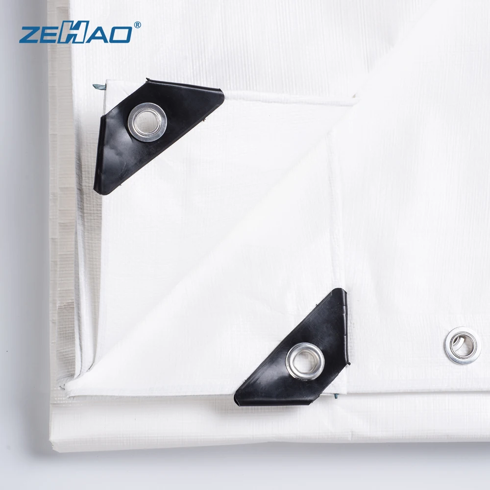 High Cost Performance PE Waterproof Reinforced Tarpaulin Fabric With White Color 150gsm