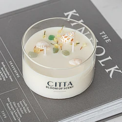 JY Spar shell birthday candle handmade soybean wax scented essential oil scented candle companion gift home decoration