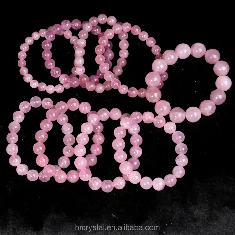 Semi-precious Stone Crafts Natural Rose Quartz Beads Bracelets Healing Crystal Beads Bracelet