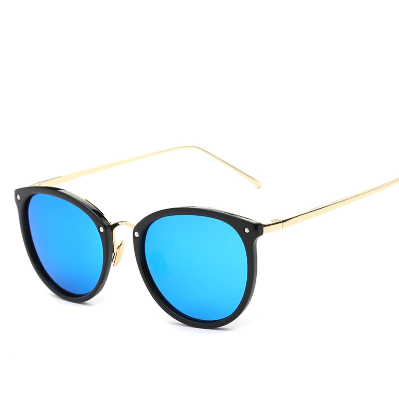 Солнцезащитные очки cat.3 uv400 женские модные поляризационные солнцезащитные аксессуары в круглой металлической оправе с защитой от ультрафиолета