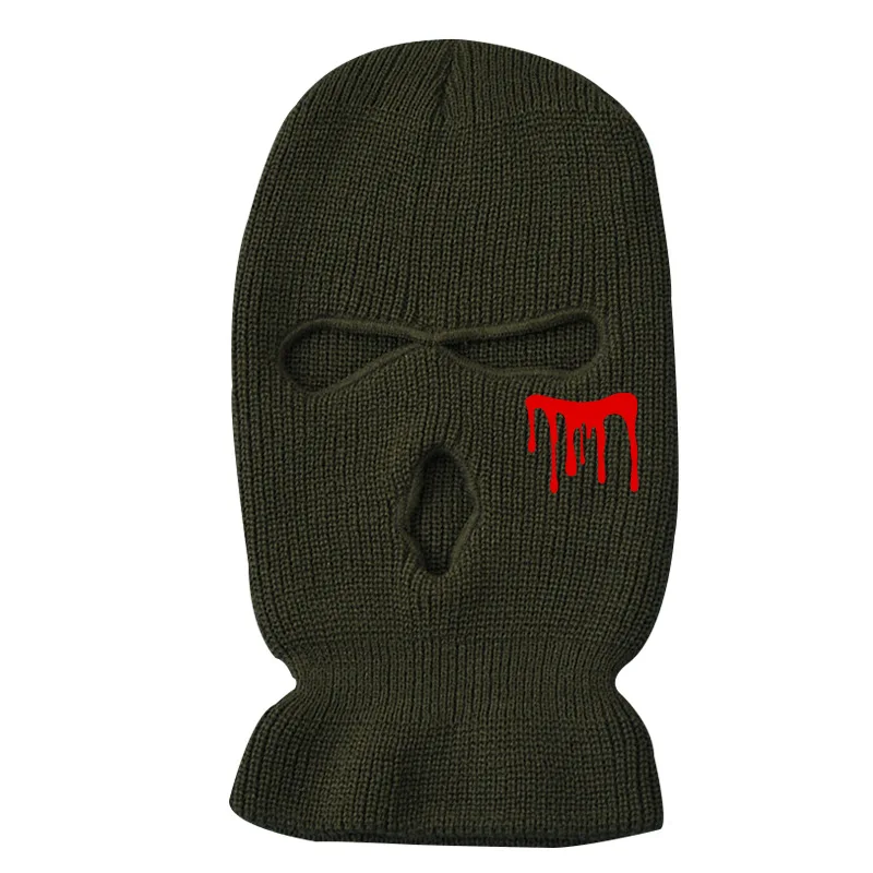 Winter Outdoor Sports Balaclava Knitted Beanie Custom Logo 3-Hole Full Face Mask Cover Ski Cap