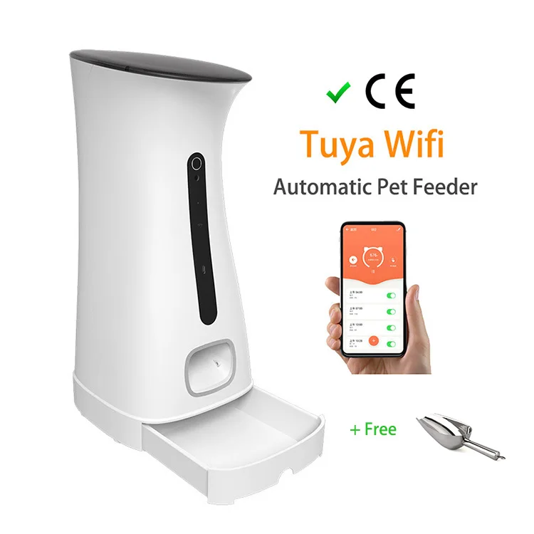 Hot Selling CE Certified 7.5L Large Capacity Tuya Wifi Smart Automatic Auto Dry Food Timed Dispenser Feeding Pet Cat Dog Feeder