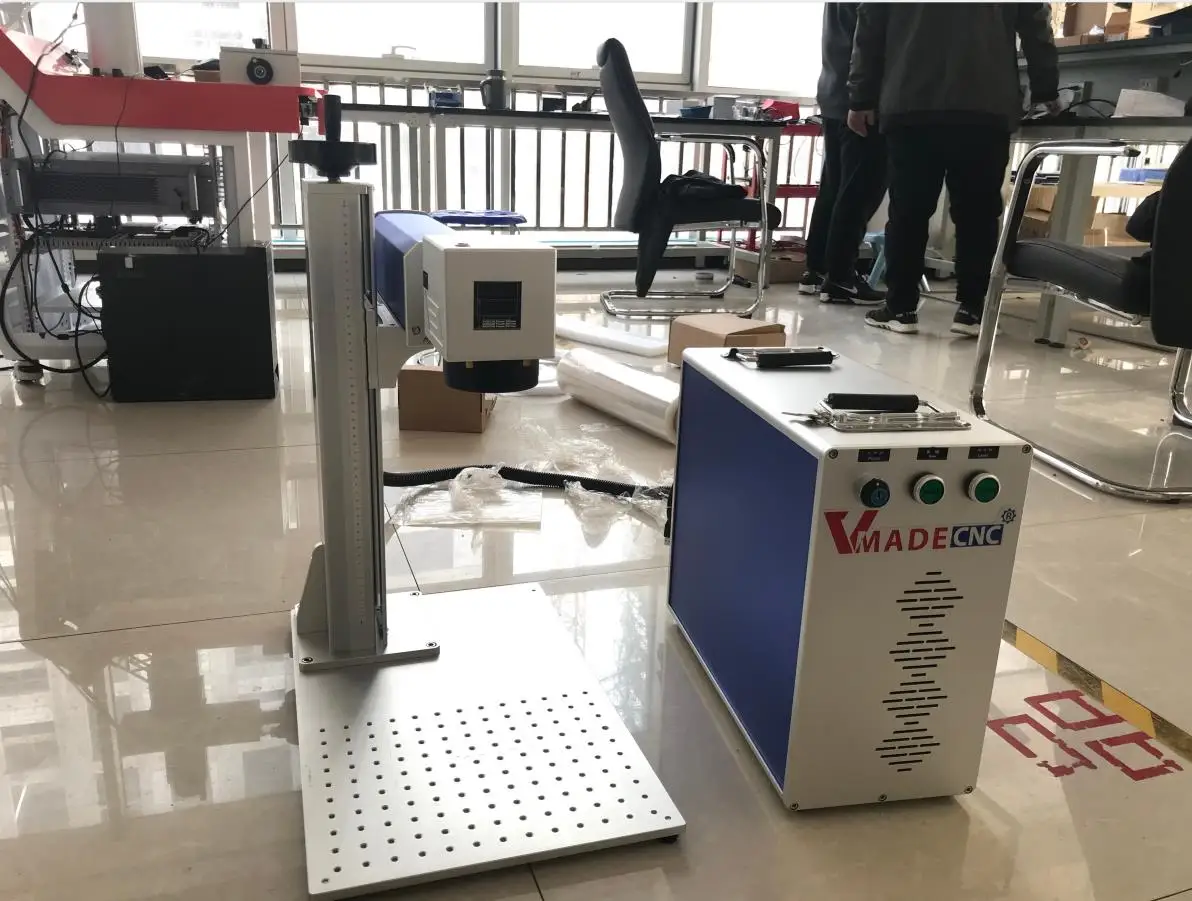 Raycus Jpt Ipg 20W 30W 50W 100W Mopa Color Fiber Metal Plastic Laser Marking Cutting Engraving Machine with Rotary