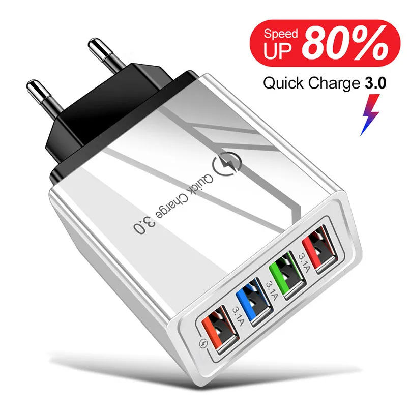 
QC 3,0 Mulit порты быстрое зарядное устройство быстрой зарядки 4 порта USB настенное зарядное устройство Qual comn быстрый адаптер для путешествий 