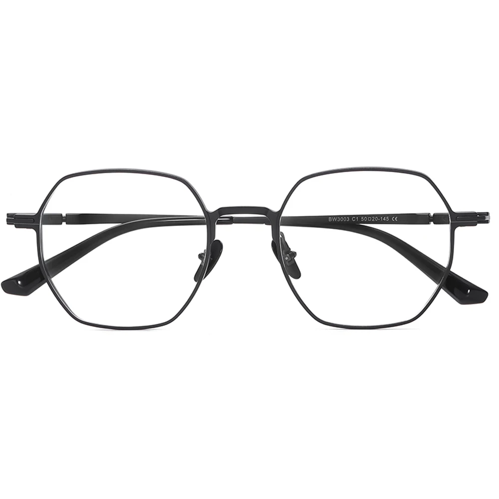 BW3003 classic business type eyewear unisex aviation aluminum frames with changeable Beat Titanium legs optical glasses frames