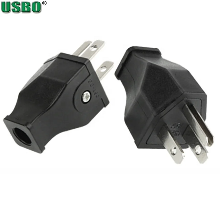 Оптовая продажа медный дактилоскопический запорный клапан 15A 125V США JP проводка питания разъем 3 шпильки мужской разъем