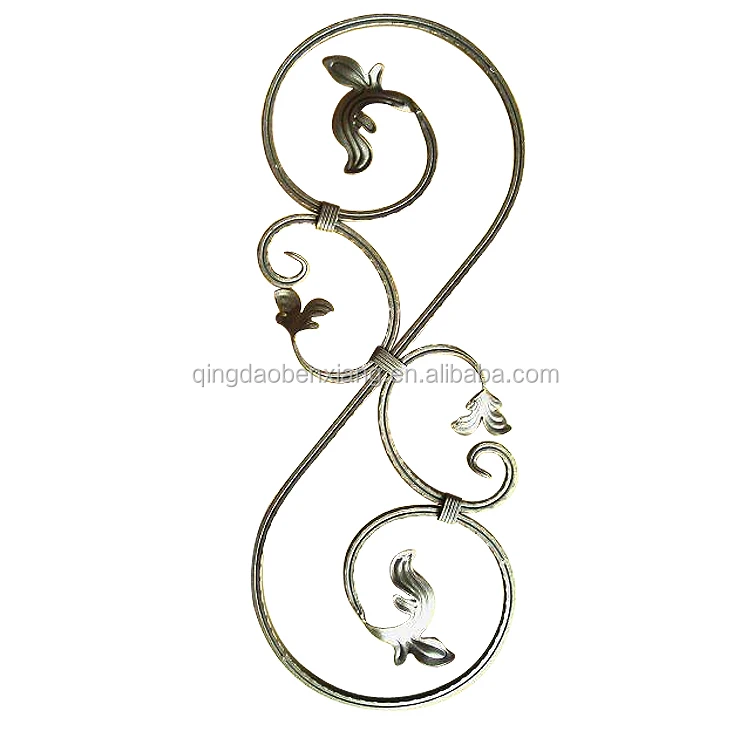 Ornamental Forged Steel Element Powder Coated Wrought Iron Balusters for Garden or Farm Fence Metal Parts