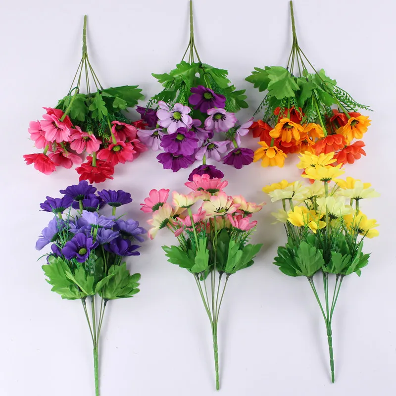14 Heads Onion Chrysanthemum Artificial Flower Plastic Flower Decorative Flower Artificial Bouquet Small Daisy