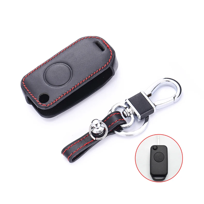 Leather Car Key Cover Remote Fobs Case Auto Accessories For Mercedes Benz A C E Class Klasse B200 A160 W124 W202 W210 Stufenheck