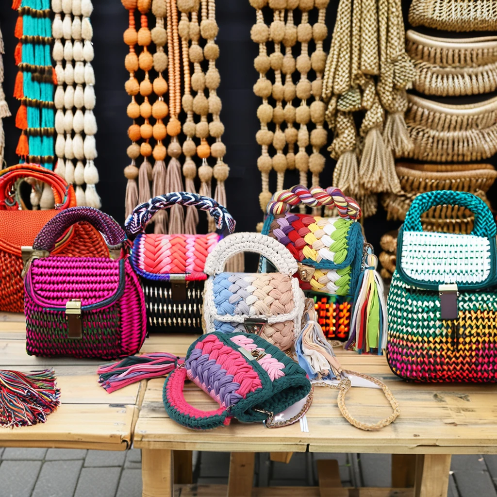 2024 вязаная крючком Наплечная Сумка ручная сумка с кисточкой футболка пряжа сумочка на заказ