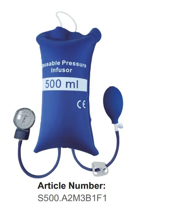 500ml pressure infusion  bag Reusable Manual pressure infusion bag with pressure indicator