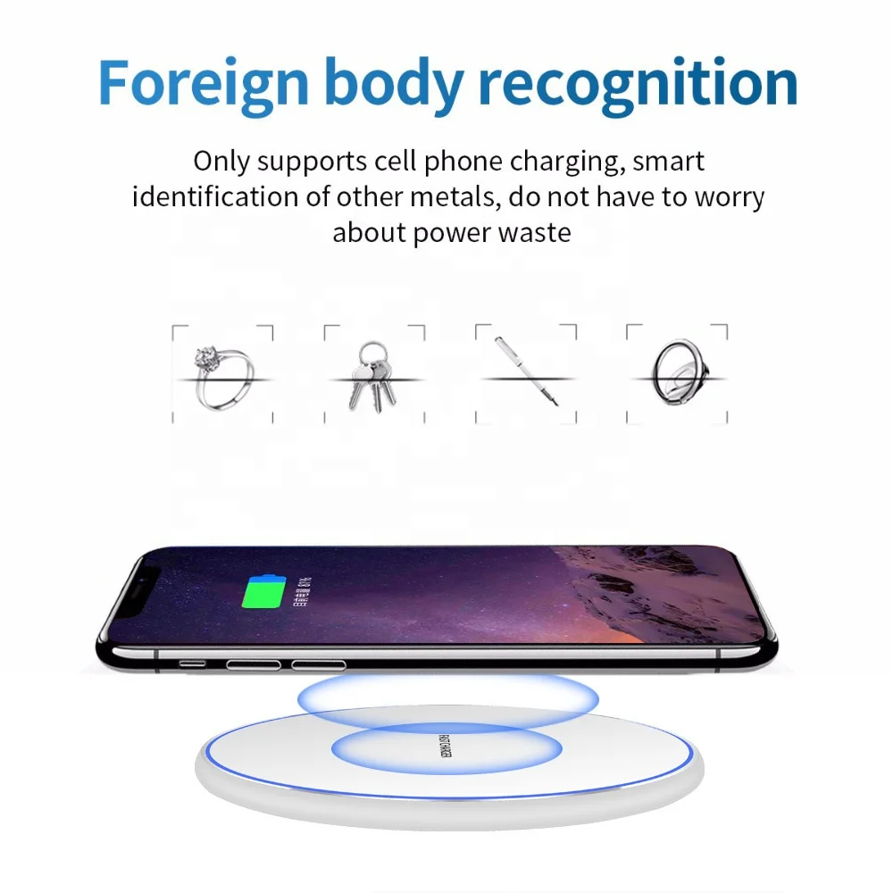 Qi Standard 10W Fast Wireless Phone Charger Metal Charging Pad Mobile Phones Chargers for iPhone XS Max