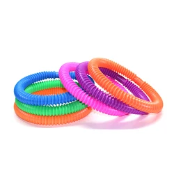 Cheap Price In Stock pop tubes sensory toys kids Stress Relief Toy Colorful Plastic Folding fidget pop tube toys